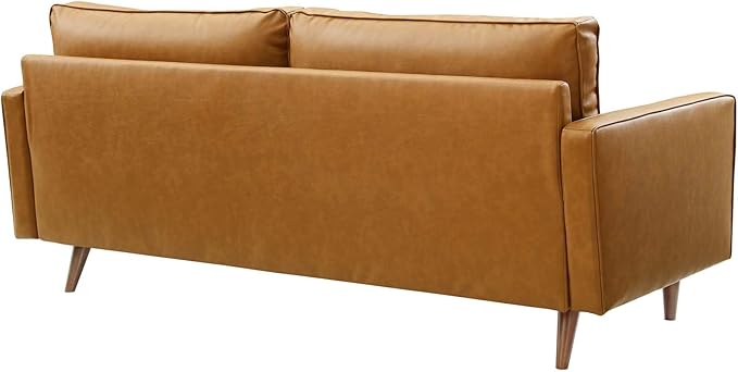 Modway EEI-3765-TAN Valour Upholstered Faux Leather Sofa Tan