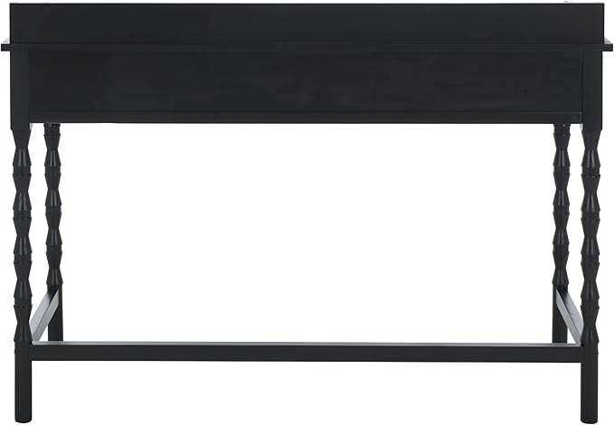 SAFAVIEH Home Collection Astaroth Matte Black 2-Drawer Computer Table Office Writing Desk