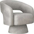 ANJ Swivel Accent Chair Modern Luxury Velvet Accent Chair Comfy Round Armchiars 360 Degree Swivel Barrel Chairs for Living Room Bedroom Office Grey