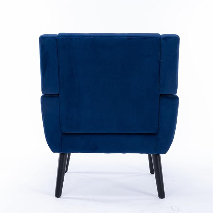 Modern Accent Chair Oversized Accent Chair Corner Chair Mid Century Modern Chair Comfy Reading Chair Upholstered Armchair Modern Chairs for Living Room (Blue Velvet)