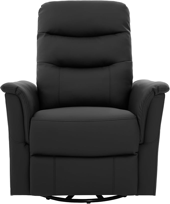 Manual Recliner Chair with Two Adjustable Positions Rocking and Swivel Recliner Rocking Recliner Massage Recliner with 8-Point Massage Function and Adjustable Backrest for Living Room (Black15)