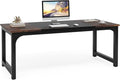 Tribesigns Modern Computer Desk 70.8 x 31.5 inch Large Office Desk Computer Table Study Writing Desk Workstation for Home Office Black Metal Frame