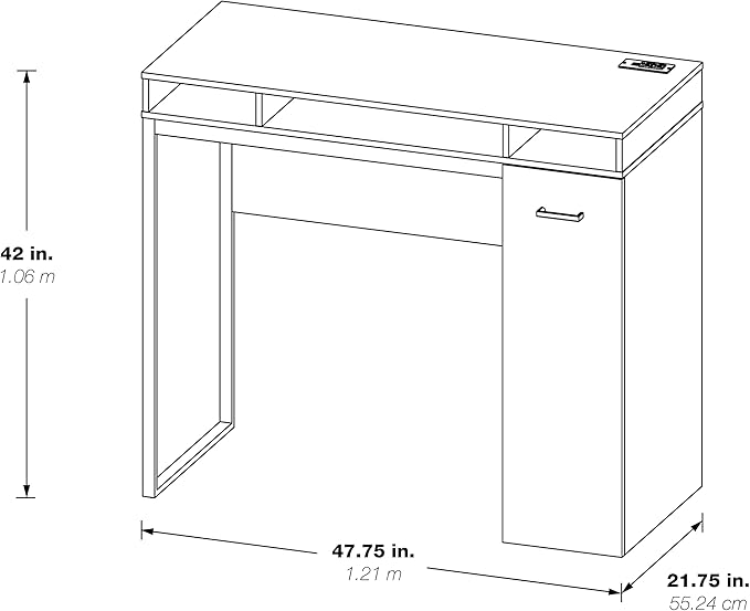 OSP Home Furnishings Ravel Desk with Storage White