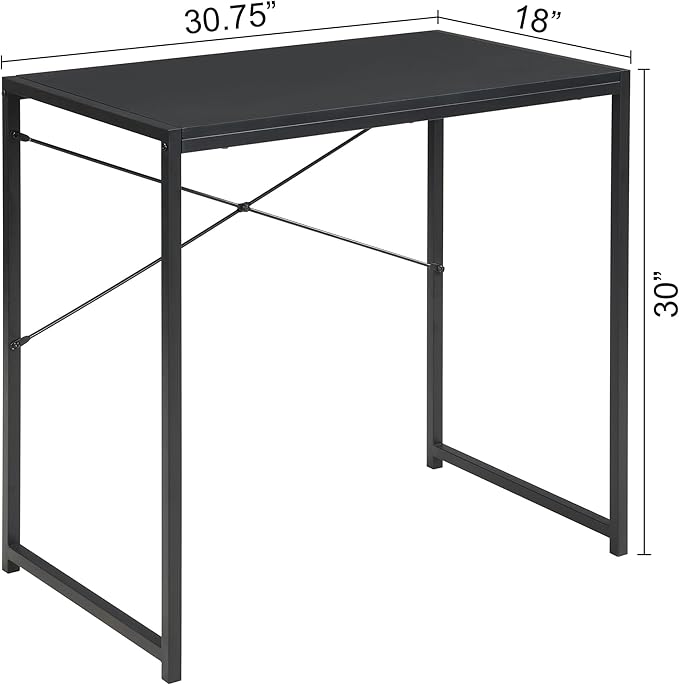 eHemco 30 Inch Small Rectangular Computer Desk for Home Office and Study Black