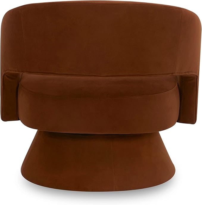 CHITA Swivel Accent Chair Armchair FSC Certified Velvet Barrel Chair for Living Room Bedroom Burnt Orange