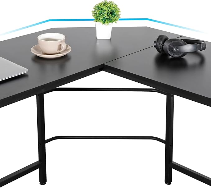 L-Shaped Office Desk Corner Computer Desk Gaming Gamer Table Workstation with CPU Stand for Home Office