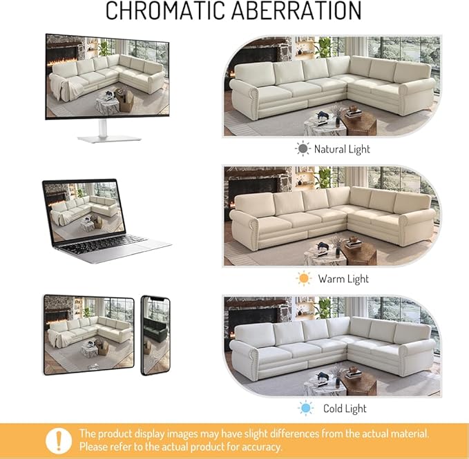 118 L Shaped Sectional Sleeper Sofa Couch with Pull Out Bed Oversized Chenille Convertible Sectional Couches with Nailhead Trim &amp Rolled Arm for Living Room Removable Sofa CoverBeige