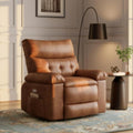 Oversized Swivel Recliner Chair for Adults 400LB Capacity Manual Recliner with 1.5X Plush Cushion 3-Position PU Leather Lounge &amp Nursery Recliner for Living Room &amp Bedroom