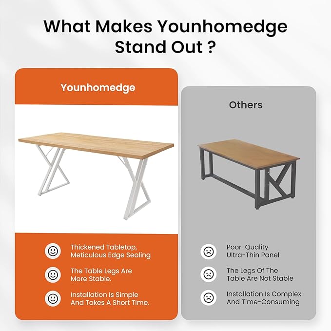 70.9Inch Office Desk Executive Office DeskModern Industrial Style Z-Shaped Table Legs Country Black Wood Grain Top for Home Office Study Conference (Natural)