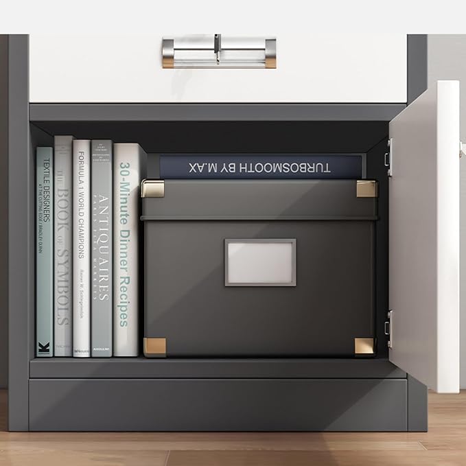 Metal Filing Cabinet with Adjustable Shelves and Drawers for Home Office Storage - Lockable Storage Solution for Organization at Home