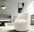 COLAMY 360° Swivel Accent Chair Swivel Barrel Armchair with Hidden Storage Modern Small Round Chair for Living Room/Bedroom Beige