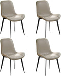 Dining Chair Set of 4 Faux Leather Accent Side Chair with Padded Back Metal Legs for Living Room for Living Room Bedroom Offices