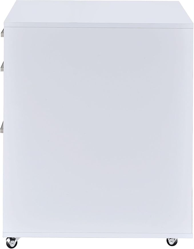Acme Coleen Mobile File Cabinet in Glossy White