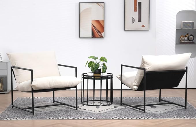 Serenity Accent Modern Velvet Arm Chair with Reclined Seat Sleek Design Durable Metal Frame Soft Upholstery and Plush Comfort for Stylish Living Room Beige