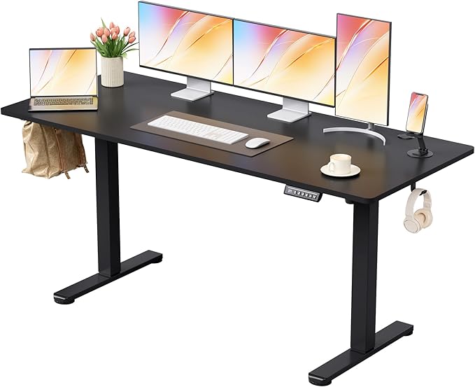 Homall Electric Standing Desk Height Adjustable Stand up Desk with Headphone Hook and USB Port Home Office Computer Desks with Splice Board