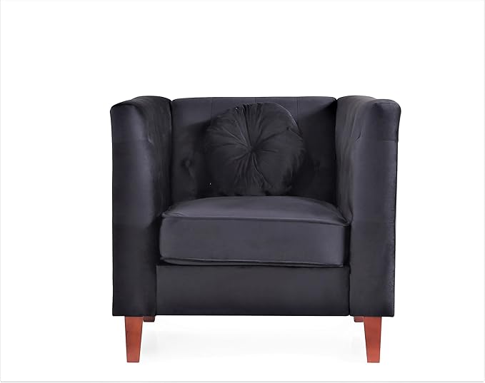 Kittleson Classic Chesterfield Velvet Accent Chair with Elegant Button Tufted Backrest