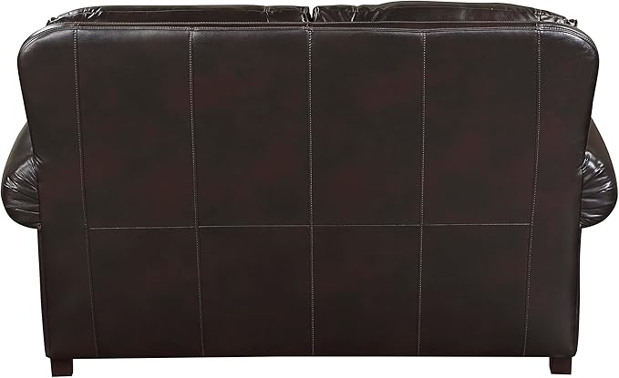 Lexicon Sébastien Breathable Faux Leather Living Room Loveseat Brown
