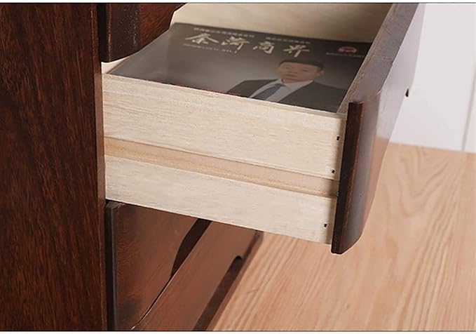 Desktop Storage Box with Drawers - Desktop File Cabinet Laptop Stand Wooden Storage Box Makeup Storage Drawers Cabinet Desktop Storage Box with Lockable Drawers for Office and Home