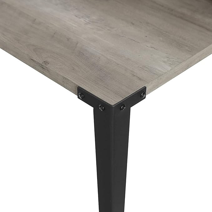 Industrial Modern Wooden Secretary Office Desk with Hutch - Grey Wash 42