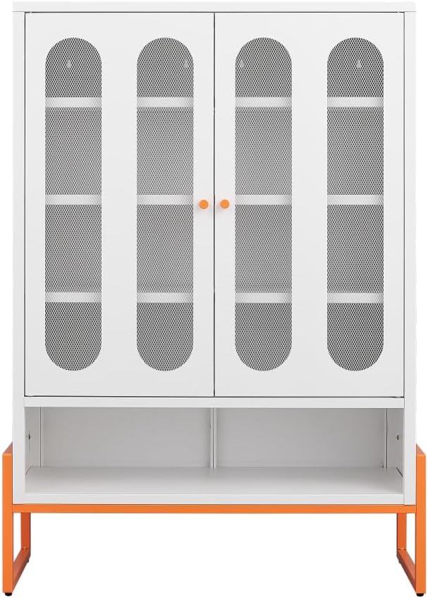 Suitable for Steel Storage cabinets in Living Rooms Kitchens and bedrooms and Office File Cabinet 2 Movable partitions (WG-White)