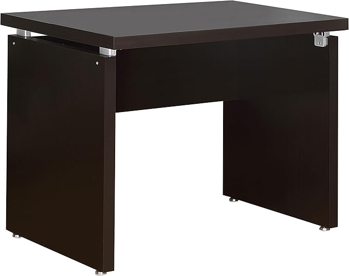 Coaster Home Furnishings – Skylar – Engineered Wood – 39-Inch Writing Desk with Transitional Style Floating Top and Silver Accents – Home Office &amp Living Room – Cappuccino - 800892
