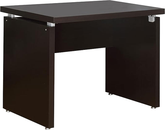 Coaster Home Furnishings – Skylar – Engineered Wood – 39-Inch Writing Desk with Transitional Style Floating Top and Silver Accents – Home Office &amp Living Room – Cappuccino - 800892