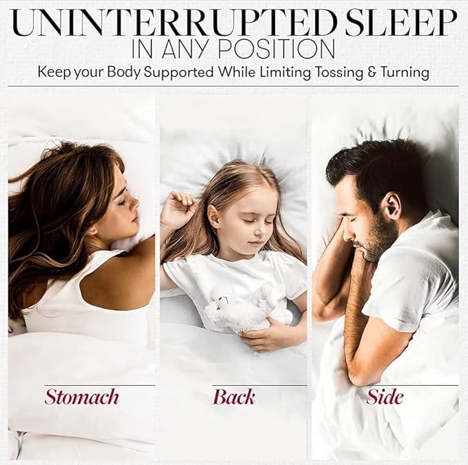 Beckham Hotel Collection Bed Pillows Standard/Queen Size Set of 2 - Original Soft Down Alternative Pillow for Sleeping - Soft Support for Back Stomach or Side Sleepers