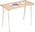 Small Computer Desk Study Writing Table for Home Office I Shaped Black Modern Desk Office Laptop Desk Sturdy Work Table PC Wood Computer Table Gaming Desk with Black Metal Frame - 39.4L* 18.9W* 29.1H
