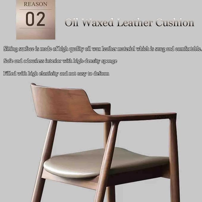 Ergonomic Solid Wood Chair Home Living Room Chair Coffee Chair Simple Armchair backrest Chair Sturdy and Durable Sitting not Tired Safety and Environmental Protection 77*58*55cm
