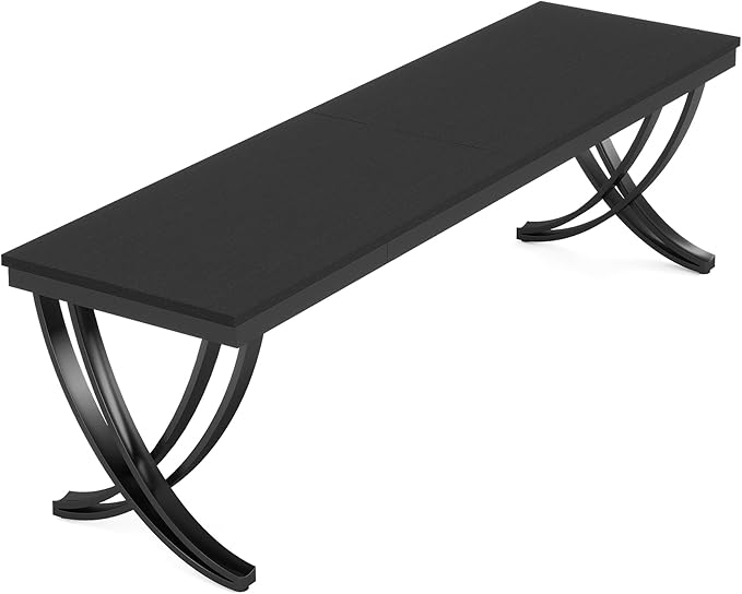 Tribesigns 2 Person Computer Desk 78.7-Inch Extra Long Desk Large Double Desk for Two People Workstation with Stylish Legs (Black)