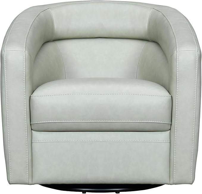Armen Living Desi Mint Leather Swivel Accent Chair