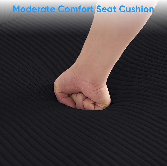 Mjkone Sectional Sofa Couch with Ottoman U Shape Sofa for Living Room Corduroy Convertrible Couches with Double Chaises 6 Seater Sofas for Living Room/Home Office/Guest (Black)