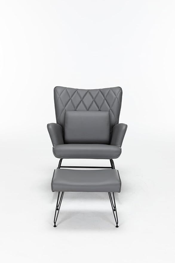 Comfortable Modern Rocking Chair with Lumbar Support for Bedroom Nursery Living Room