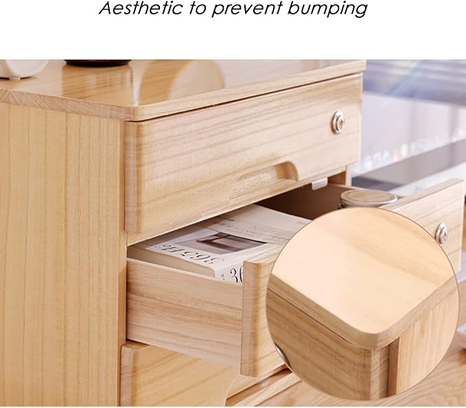 Desktop Storage Box With Drawers - Desktop File Cabinet Lockable File Cabinet Solid Wood Storage Box Drawer Desk Organizer Home Office Desk Drawer Cabinet 1/2/3/4 Drawers Wooden Box ( 4 Drawer)