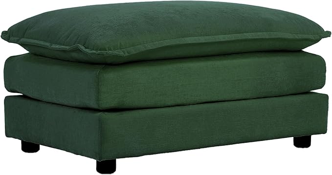 mikibama Chenille Upholstered Couches Ottoman for Modular Sectional Sofa Evergreen