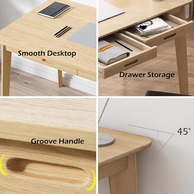 Minimalist Computer Desk with Drawer 31/39/47inch Office Desk Computer Table Study Writing Desk Workstation for Home Office (39 * 21inches)