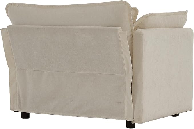 41.4 Chenille Oversized Accent Cloud Couch Modern Luxury Arm Chair with Pillow for Living Room Bedroom Apartment Office Light Coffee