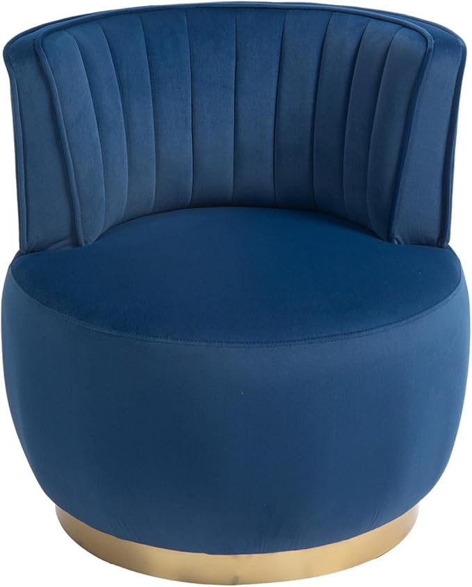 360 Degree Swivel Cuddle Barrel Accent Sofa Chairs Round Armchairs with Wide Upholstered Fluffy Velvet Fabric Chair for Living Room Bedroom Office Waiting Rooms
