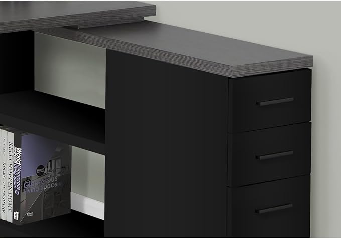 Corner L-Shaped Computer Desk with Storage Drawers - Modern Home Office Setup for Laptop &amp Work