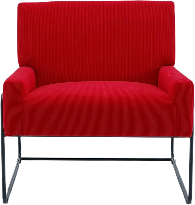 Accent Chair - Modern Industrial Slant Armchair with Metal Frame - Premium High Density Soft Single Chair for Living Room Bedroom