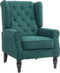Button-Tufted Accent Chair Dark Green Wingback Chair Thick Padded Seat &amp Rounded Armrests Modern Living Room &amp Bedroom Chair