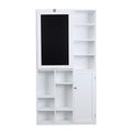 Utopia Alley Collapsible Fold Down Desk Table | Computer Desk with Large Storage Cabinet &amp Bottom Shelves Stylish Furniture for Home Office Crafting and More (White)