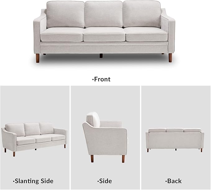 Kingfun Living Room Furniture Sets 3 Seater Couch and Loveseat Mid Century Modern Sofa Set Chenille Couch with Solid Wood Frame for Living Room &amp Bedroom Silver Gray