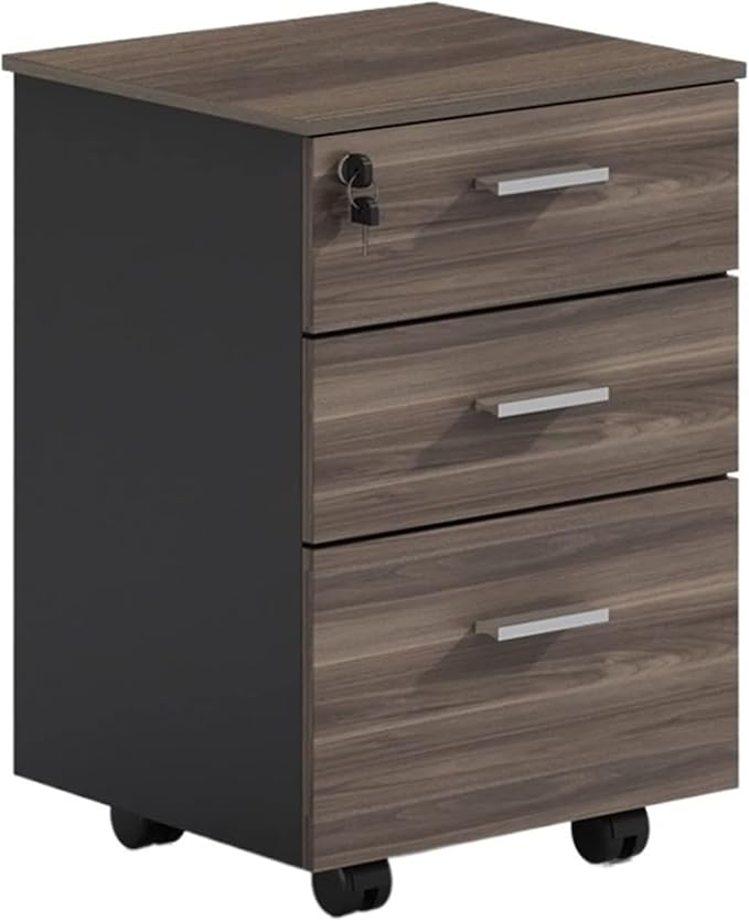 File Cabinet Rolling File Cabinet with Lock 3 Drawer Vertical File Cabinet Under Desk Office Filing Cabinet(Color:B)