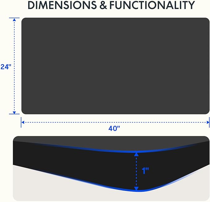 FLEXISPOT Whole Piece 40x24 Desktop 1 Thickness Height Adjustable Desk Rectangular Tabletop Black Board (42INCH Black Top)