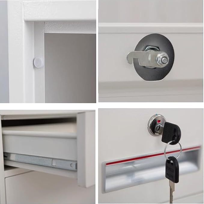 Office Tin File Cabinet Short Cabinet Under The Desk Three Drawer Movable Cabinet with Lock Storage Storage Cabinet (Color : B)