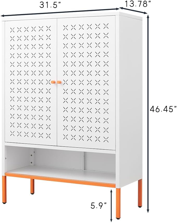 Suitable for Steel Storage cabinets in Living Rooms Kitchens and bedrooms and Office File Cabinet 2 Movable partitions (Hua-White)