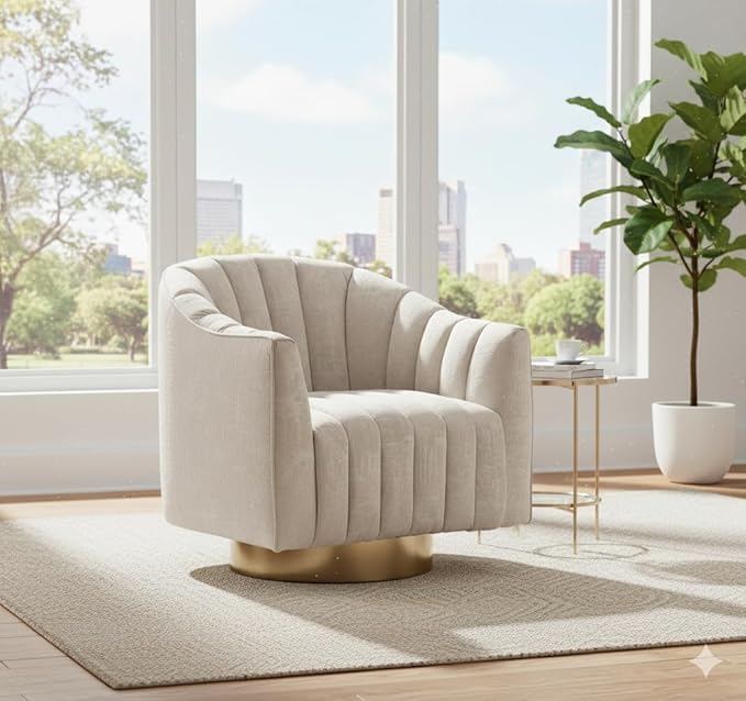 Signature Design by Ashley Penzlin Swivel Accent Chair Beige