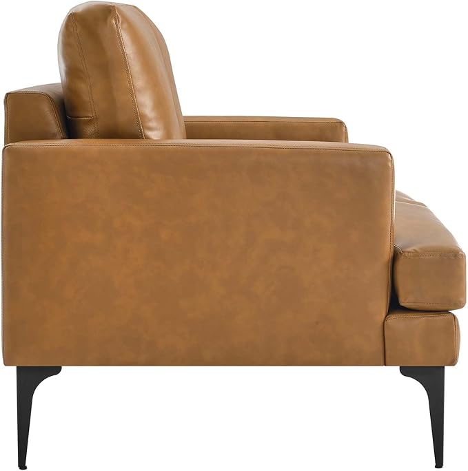 Modway Evermore Vegan Leather Upholstered Loveseat Tan