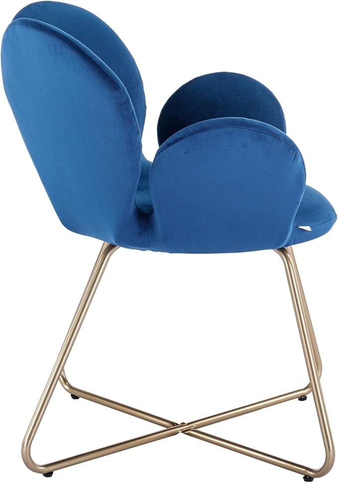 Modern Velvet Accent Chair Comfy Cute Upholstered Vanity Desk Chair w/Metal Legs Soft CushionArmchair for Living Room 2PC/Set